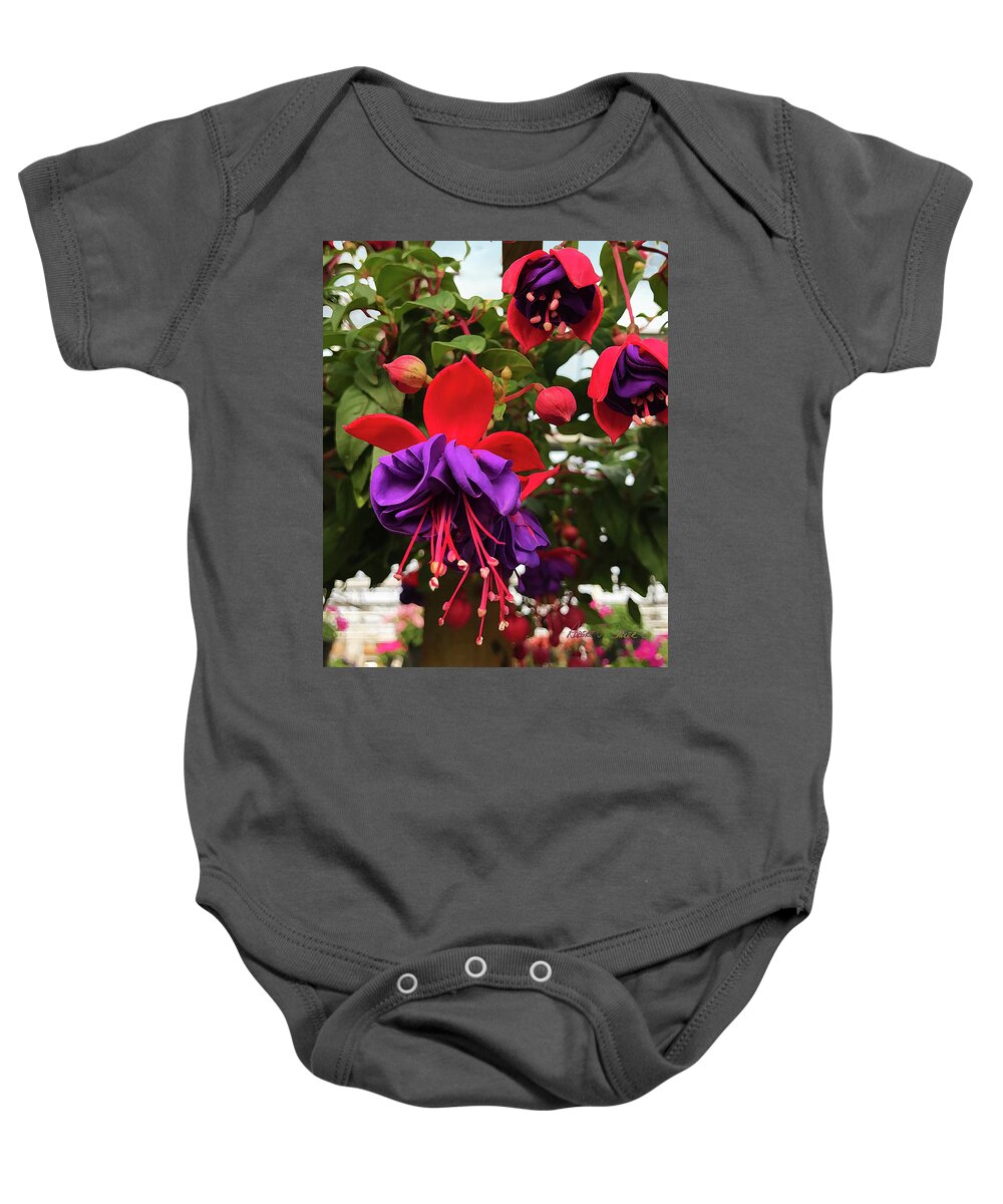  Baby Onesie featuring the mixed media Fuchsia Indian Maid - Dry Brush by Robert J Sadler