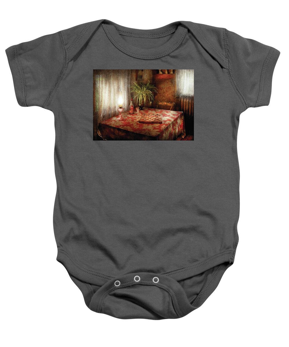 Checkers Baby Onesie featuring the photograph Game - Checkers - Checkers Anyone by Mike Savad