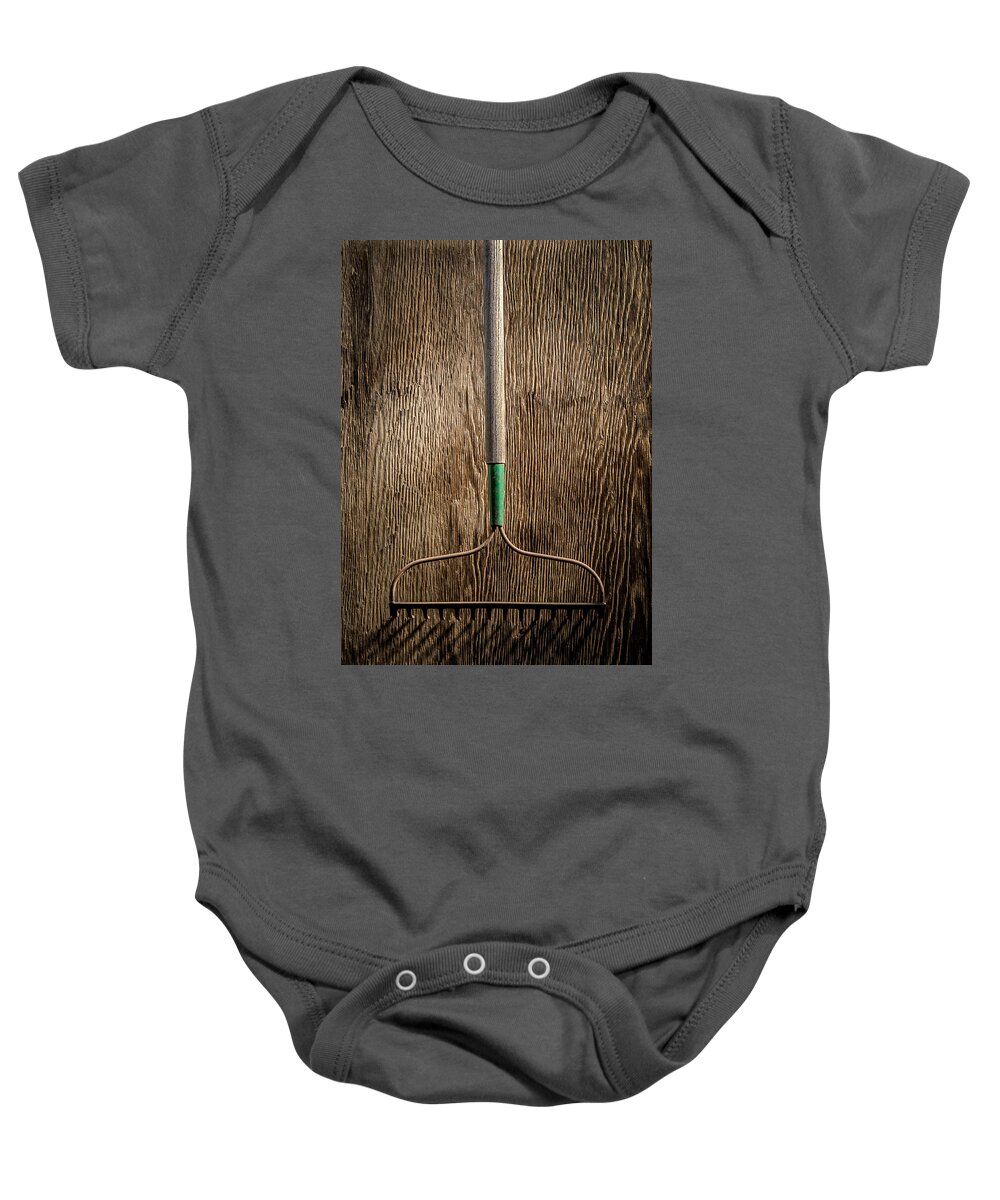 Industrial Baby Onesie featuring the photograph Tools On Wood 8 by Yo Pedro