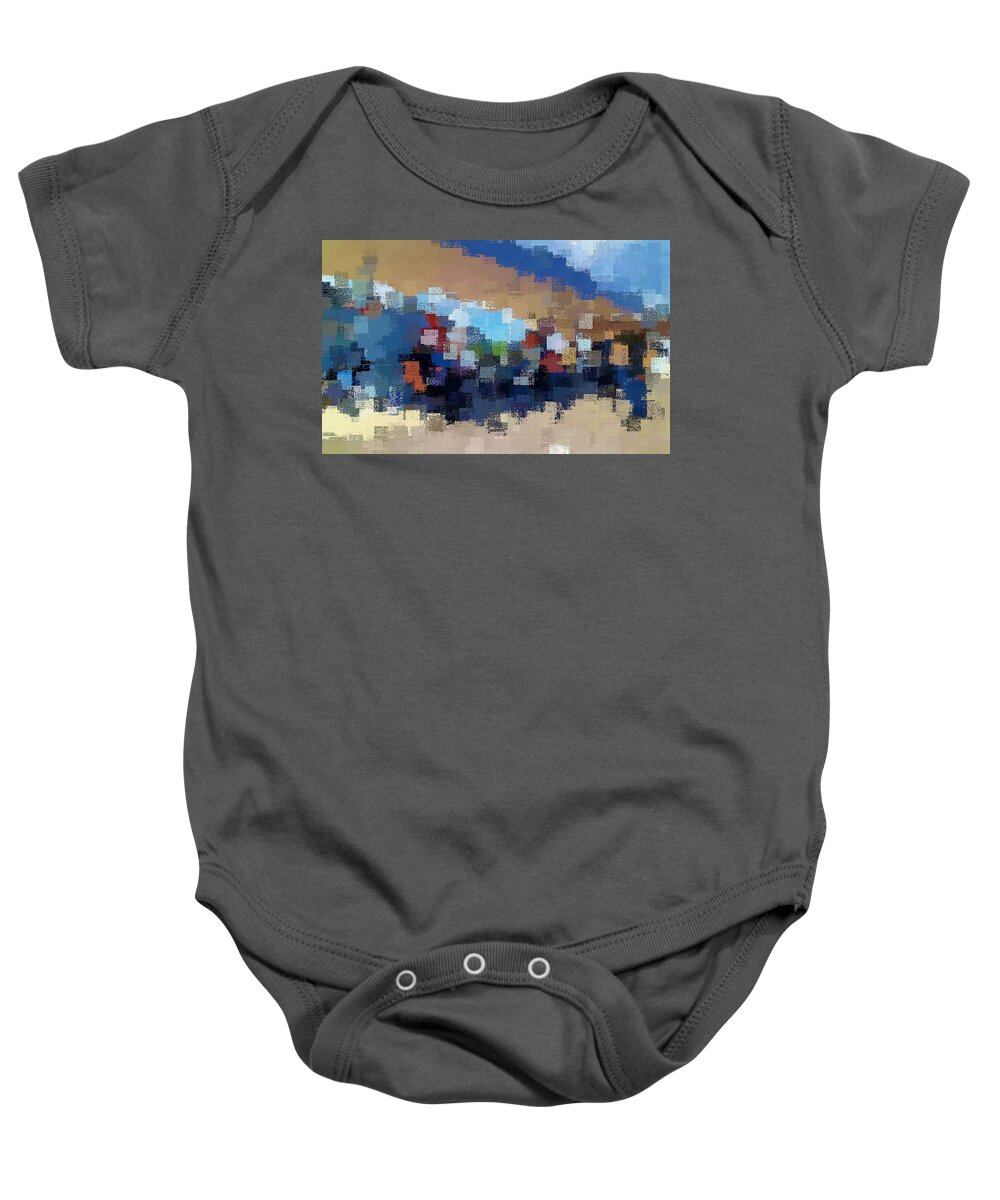 Blue Baby Onesie featuring the digital art The Overpass by David Manlove