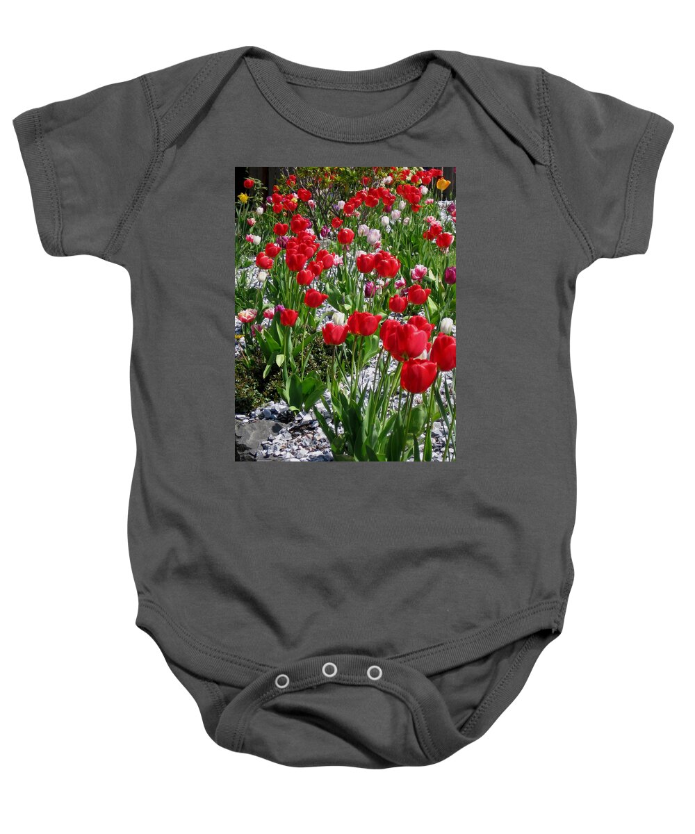 Tulip Baby Onesie featuring the photograph Gathering of Joy by Rory Siegel