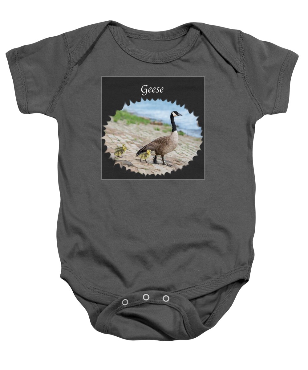 Geese Baby Onesie featuring the photograph Geese in the Clouds by Holden The Moment