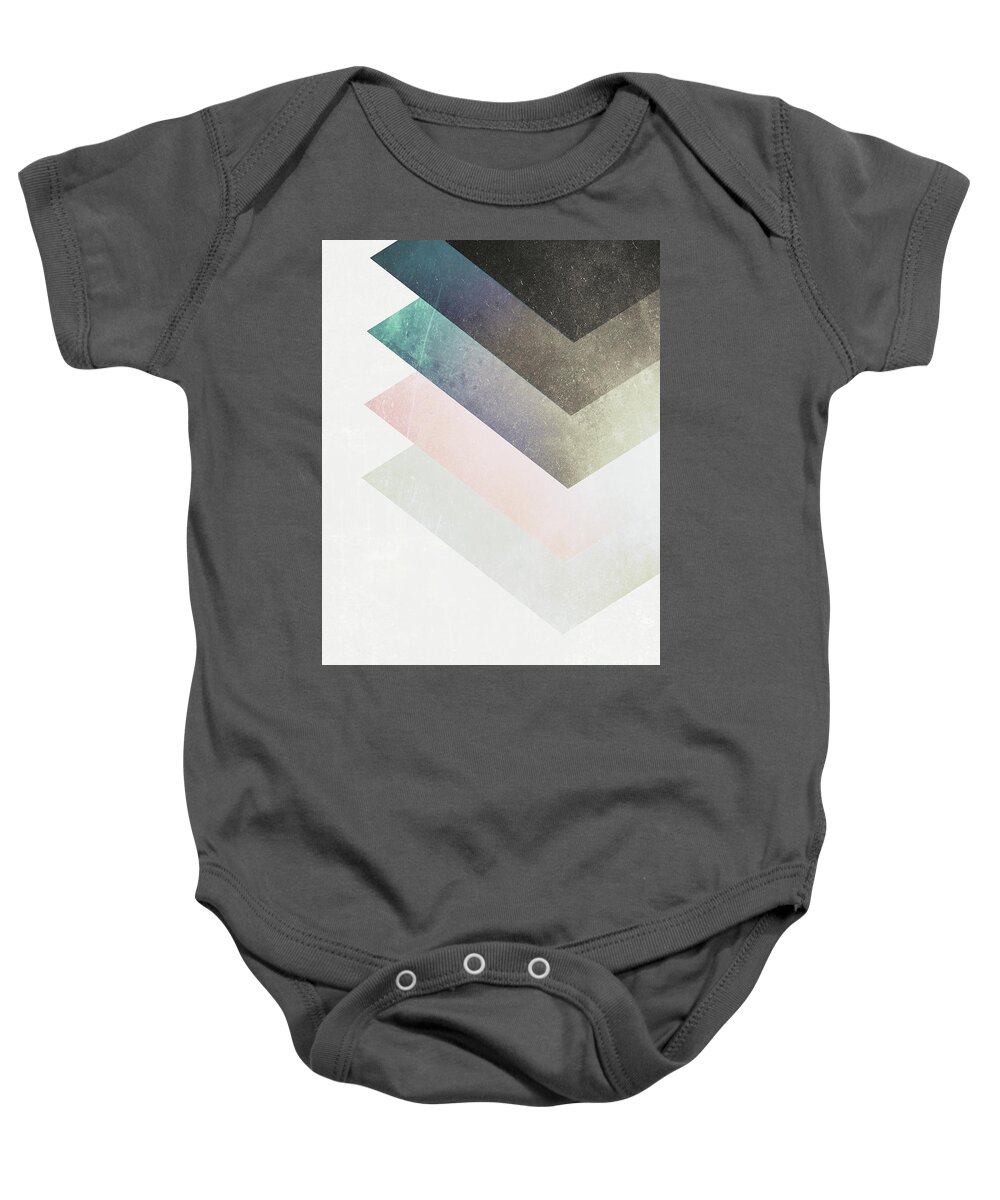 Geometric Baby Onesie featuring the mixed media Geometric Layers by Emanuela Carratoni