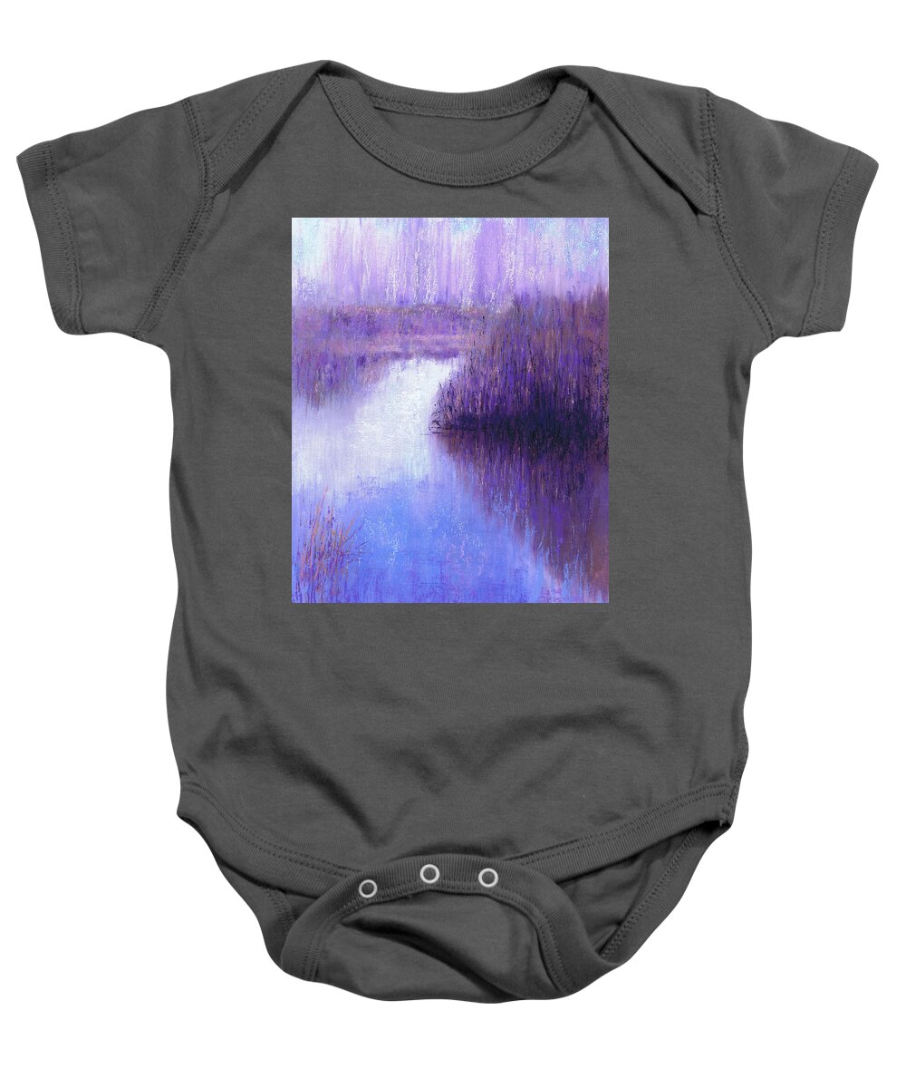 Landscape Baby Onesie featuring the painting Ghostly Sentinels by Lisa Crisman