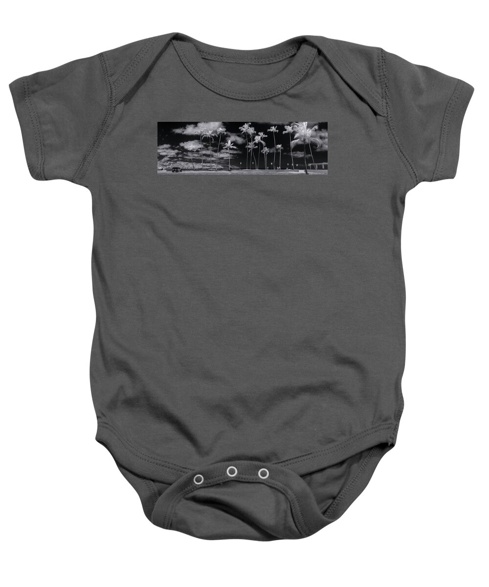 Black And White Baby Onesie featuring the photograph Giant Dandelions. by Sean Davey