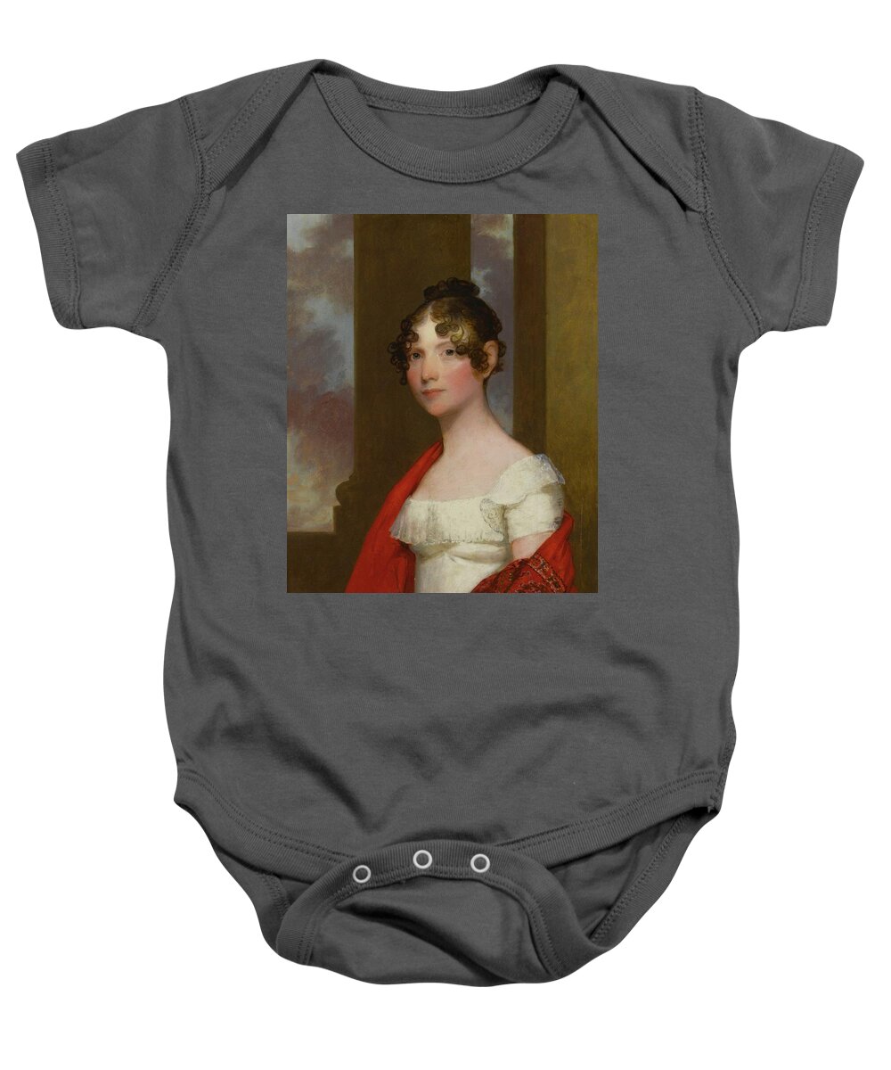 Gilbert Stuart (1755 - 1828) Portrait Of Mrs. James Smith Colburn (sarah Dunn Prince) Baby Onesie featuring the painting Gilbert Stuart by MotionAge Designs