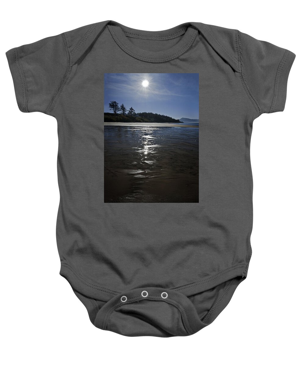 Sun Baby Onesie featuring the photograph Gleaming Pathway by John Christopher