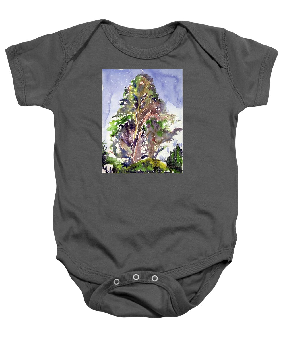  Baby Onesie featuring the painting Glendalough Tree by Kathleen Barnes
