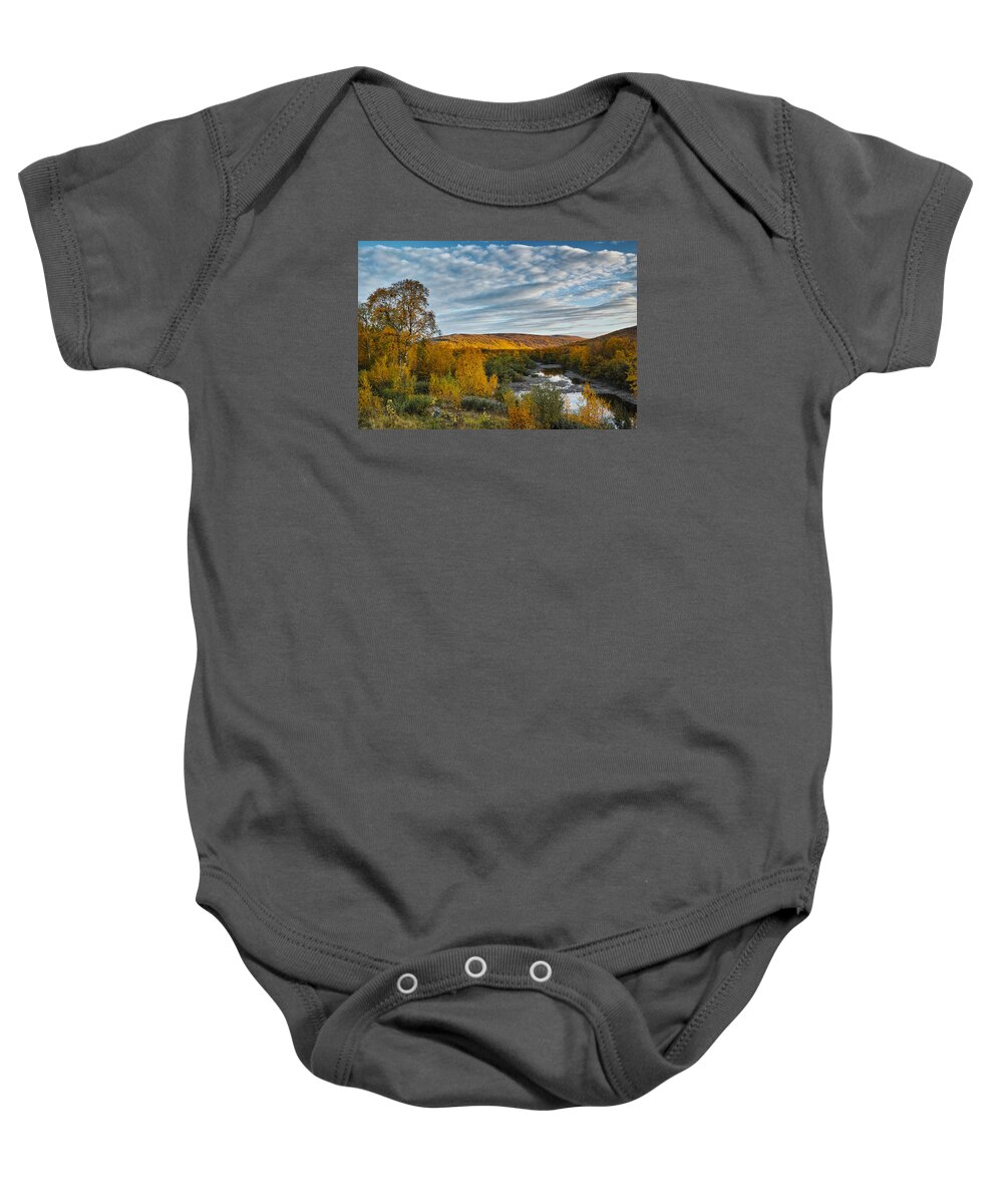 Fall Baby Onesie featuring the photograph Glow of Fall Colors by Pekka Sammallahti