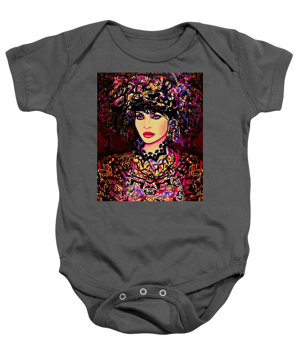 Goddess Baby Onesie featuring the mixed media Goddess of Beauty by Natalie Holland
