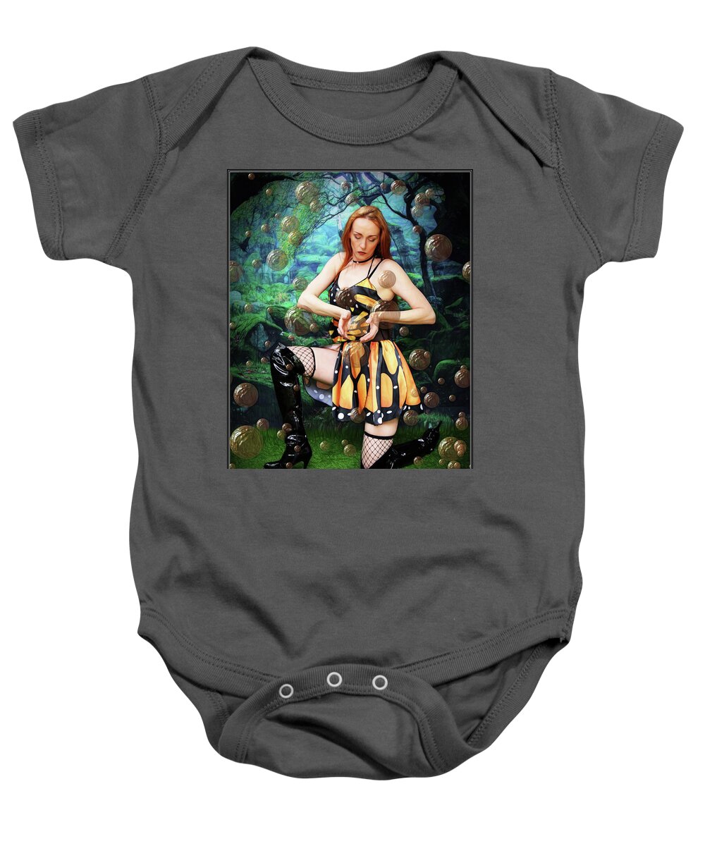 Fantasy Baby Onesie featuring the photograph Golden Bubbles by Jon Volden