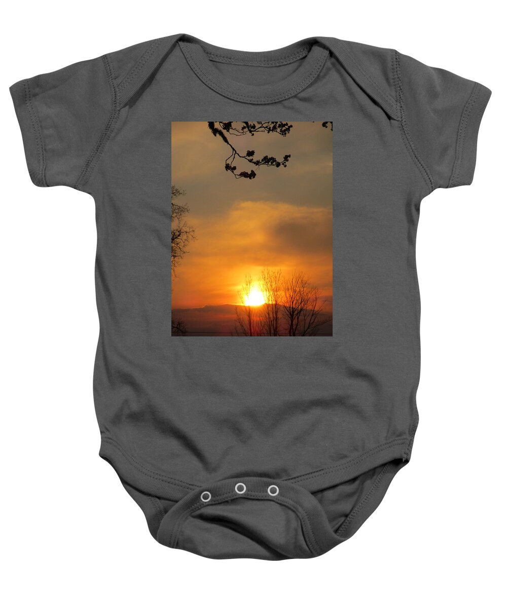 Silhouette Baby Onesie featuring the photograph Golden by Rosita Larsson