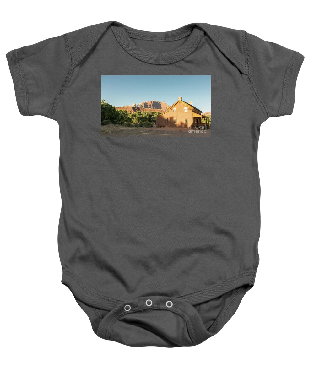 Brick House Baby Onesie featuring the photograph Grafton Ghost Town home by Edward Fielding