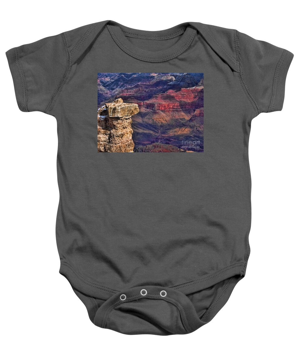 Rocks Baby Onesie featuring the photograph Grand Canyon Stacked Rock by Roberta Byram
