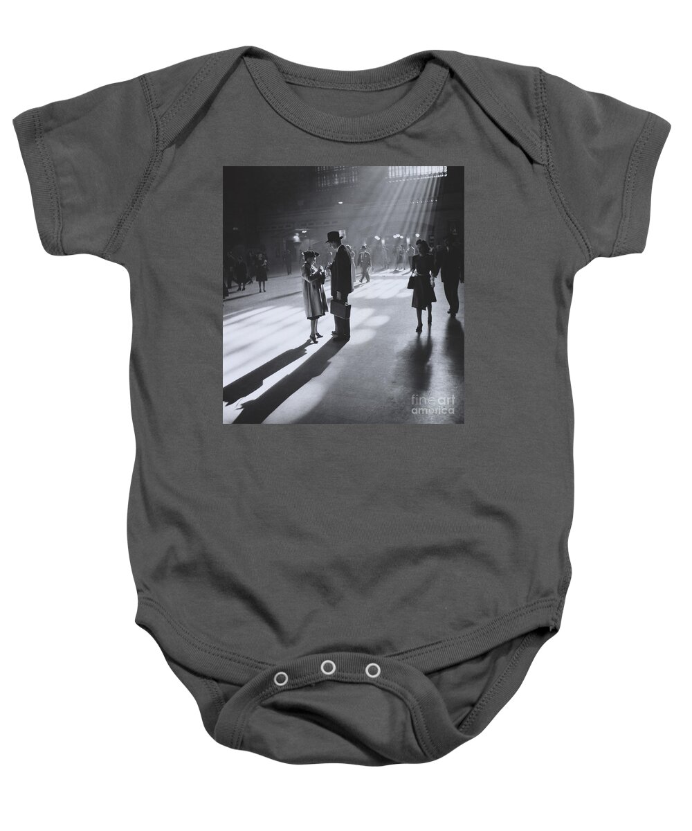 People Baby Onesie featuring the photograph Grand Central Terminal Nyc by Photo Researchers
