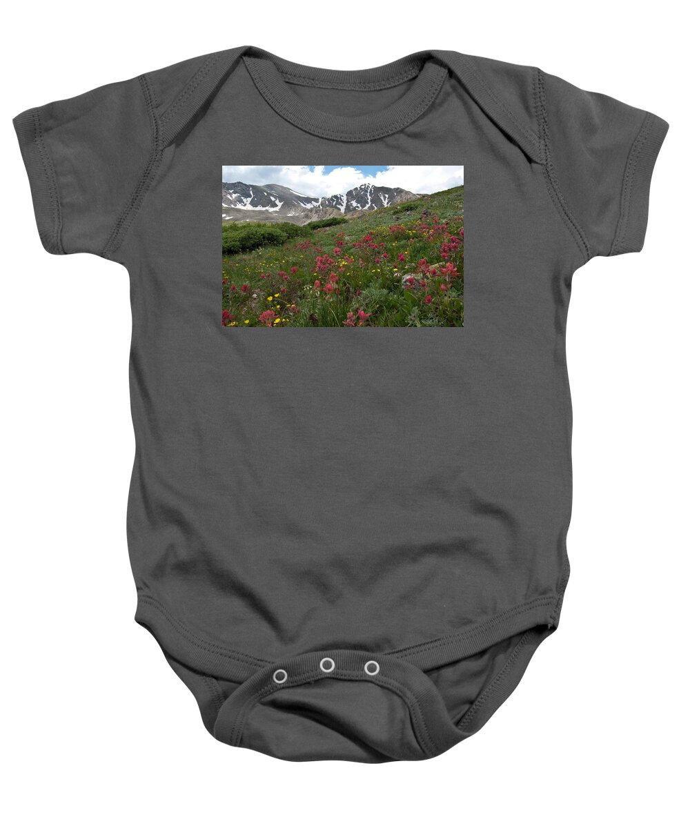 Gray's Peak Baby Onesie featuring the photograph Gray's and Torreys by Cascade Colors