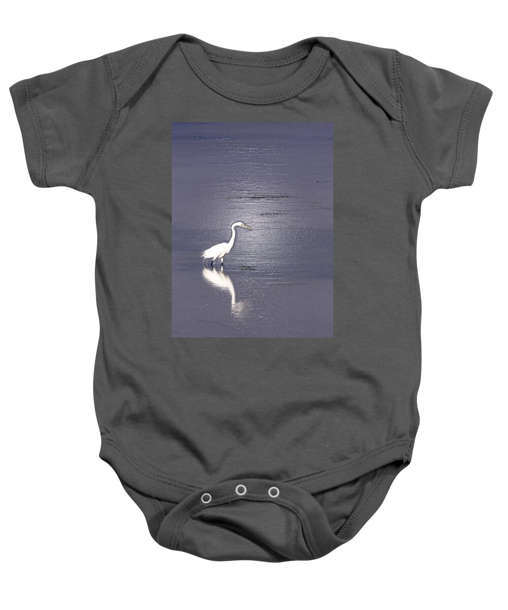 Great Egret Baby Onesie featuring the photograph Great Egret by Steven Sparks