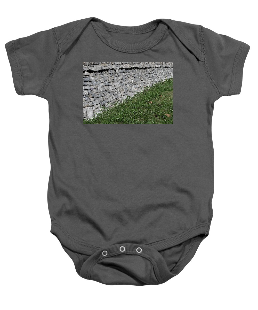 Grass Baby Onesie featuring the photograph Green and Grey by Hannah Appleton