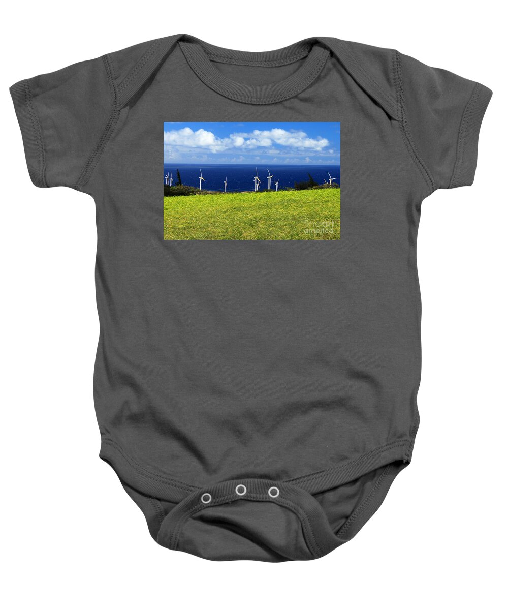 Alternative Baby Onesie featuring the photograph Green Energy by James Eddy