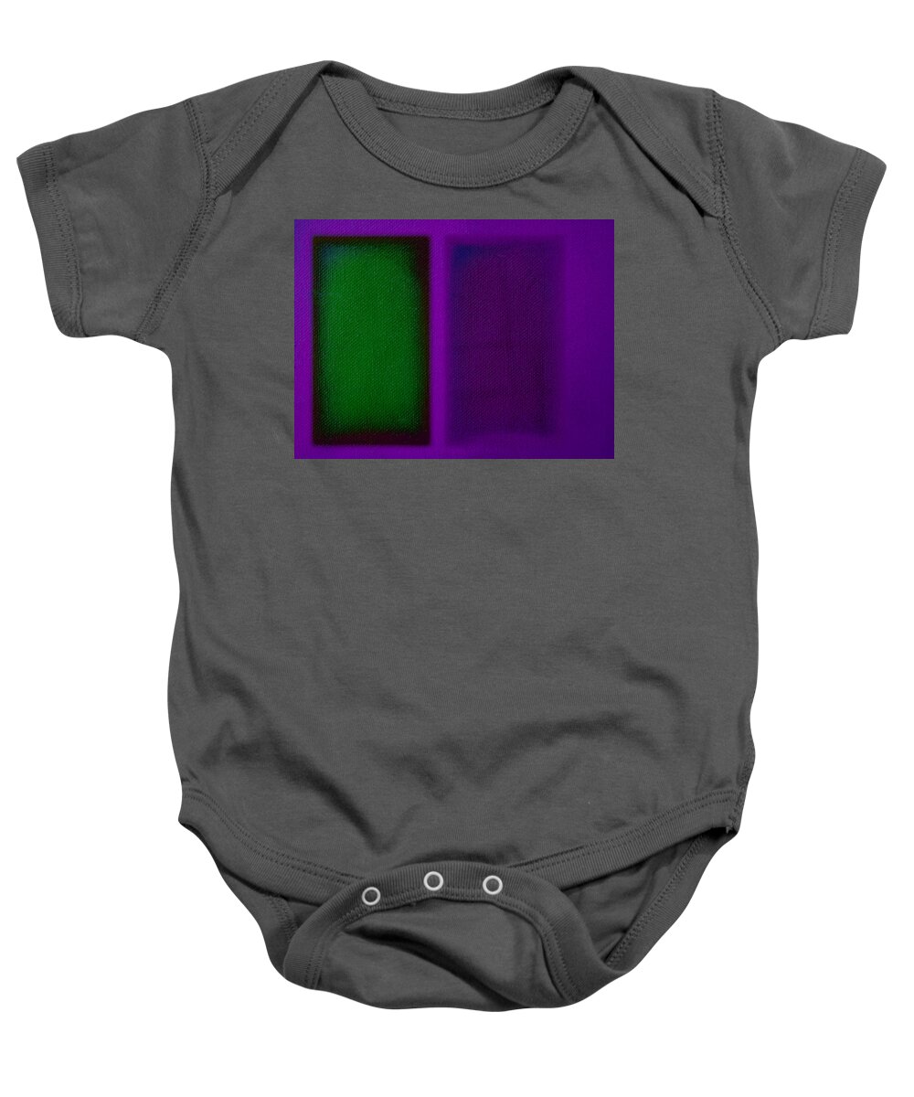 Rothko Baby Onesie featuring the painting Green on Magenta by Charles Stuart