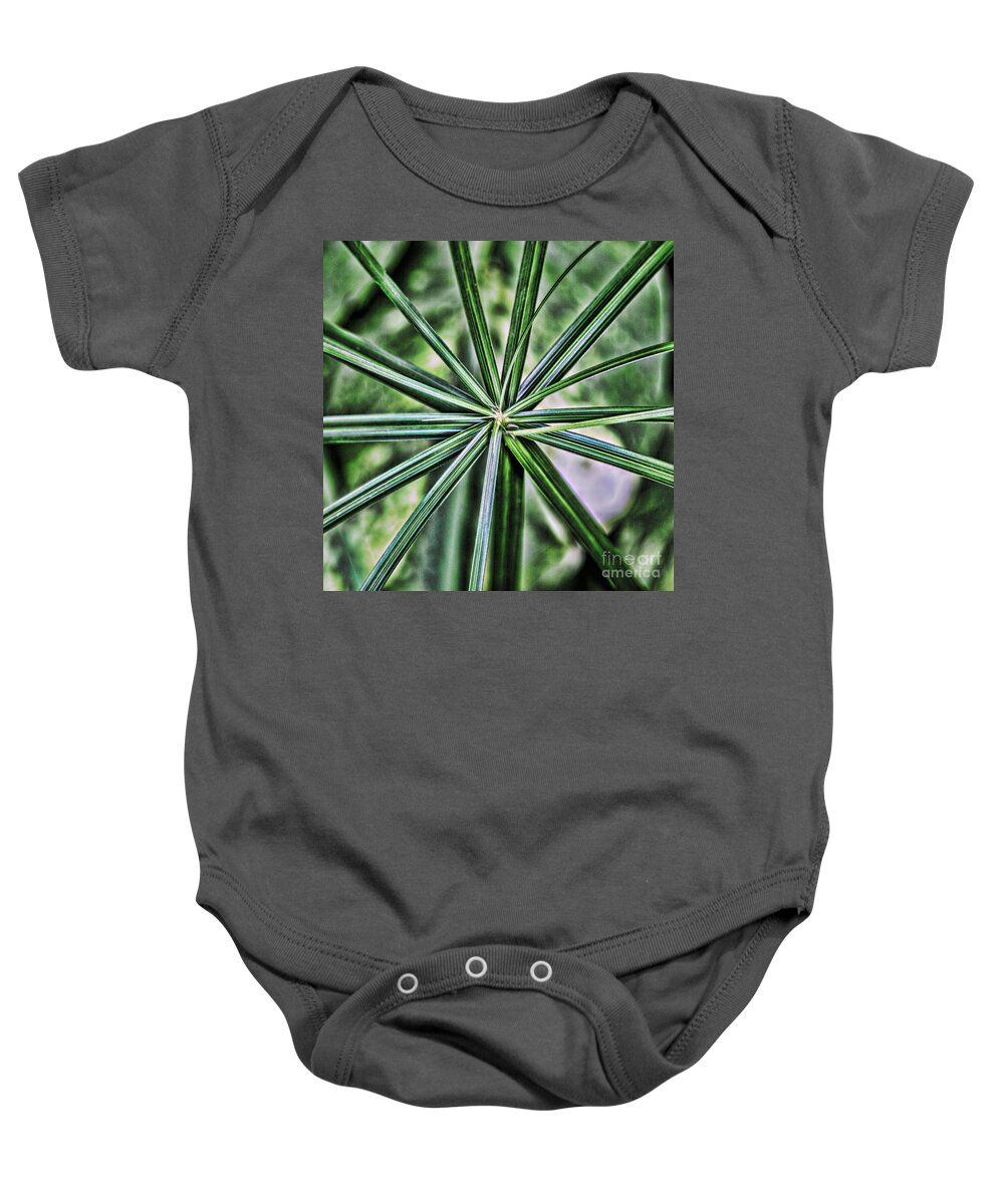 Abstract Baby Onesie featuring the photograph Green Plant Abstract by Sharon McConnell