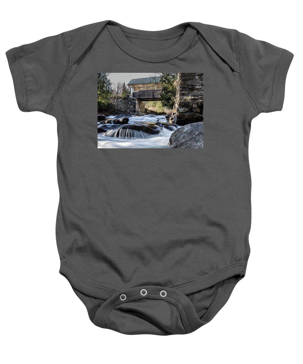 Bridge Baby Onesie featuring the photograph Greenbank Hollow by Tim Kirchoff