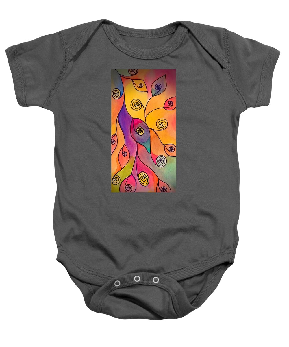 Intuition Art Baby Onesie featuring the painting Growth and Evolution by Laurie's Intuitive