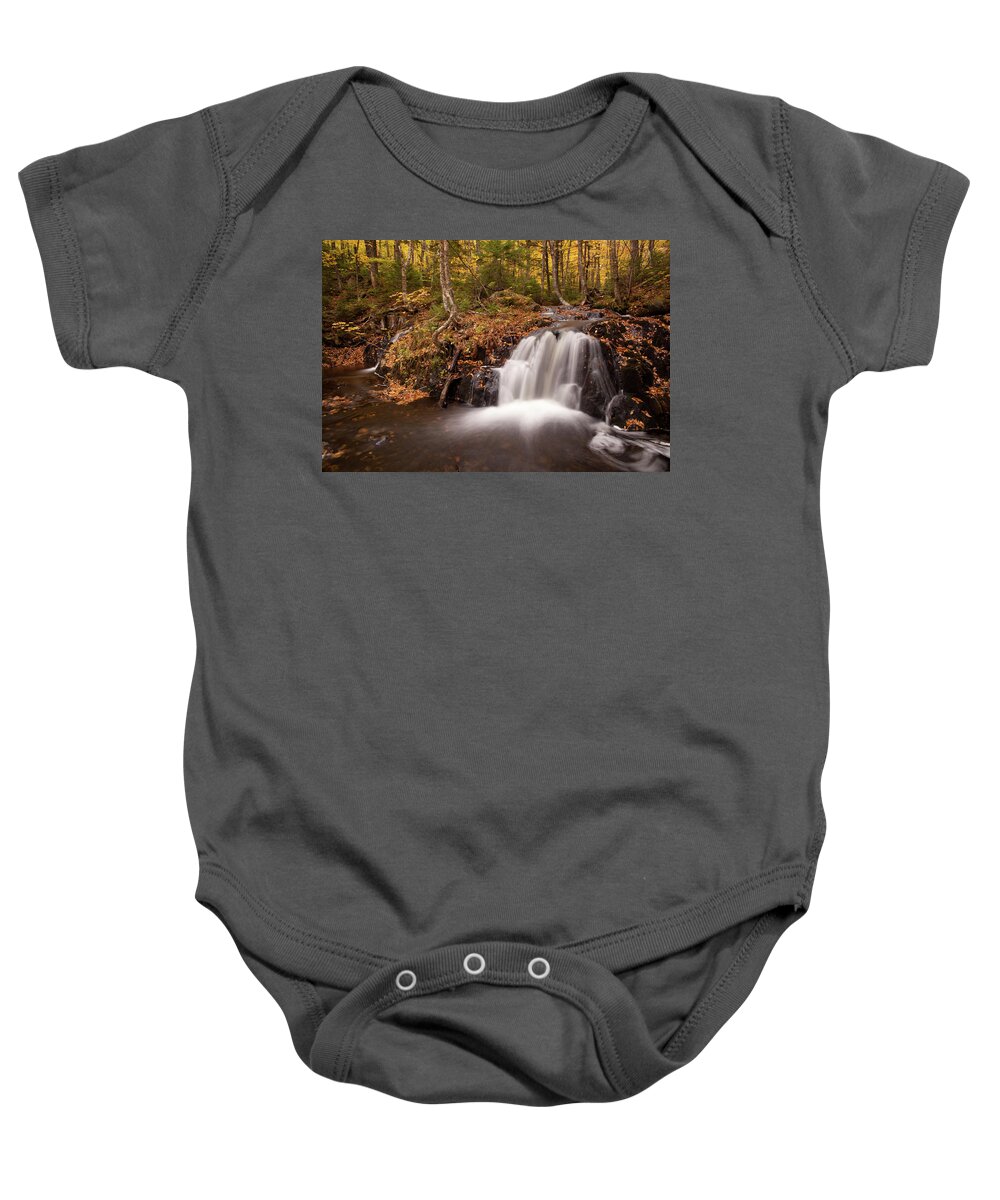 Autumn Baby Onesie featuring the photograph Gully Lake Cascades #1 by Irwin Barrett