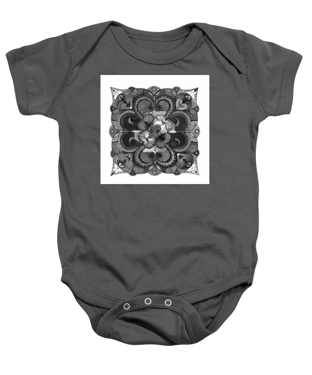  Baby Onesie featuring the drawing H2H by James Lanigan Thompson MFA