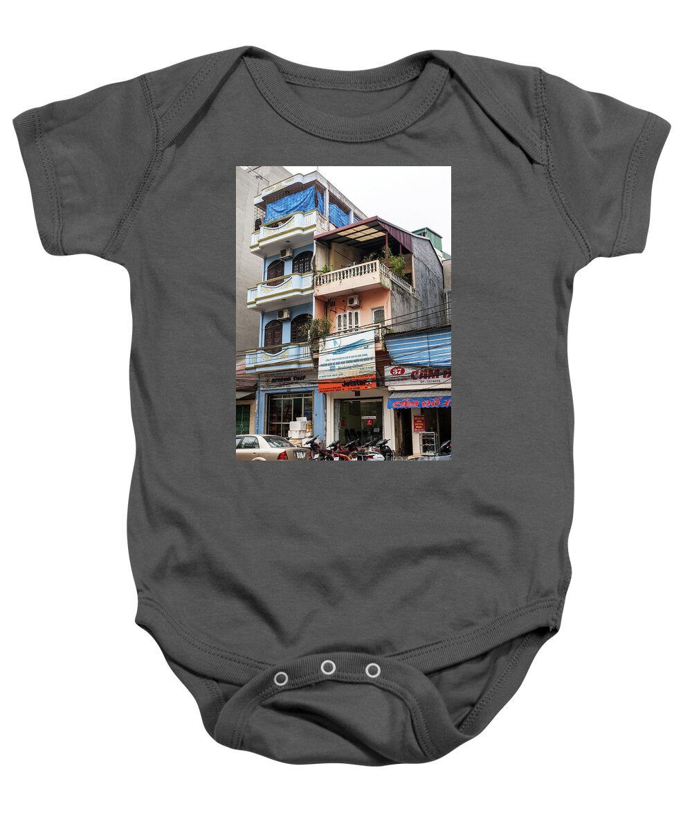 Vietnam Baby Onesie featuring the photograph Hanoi Shophouses 13 by Rick Piper Photography