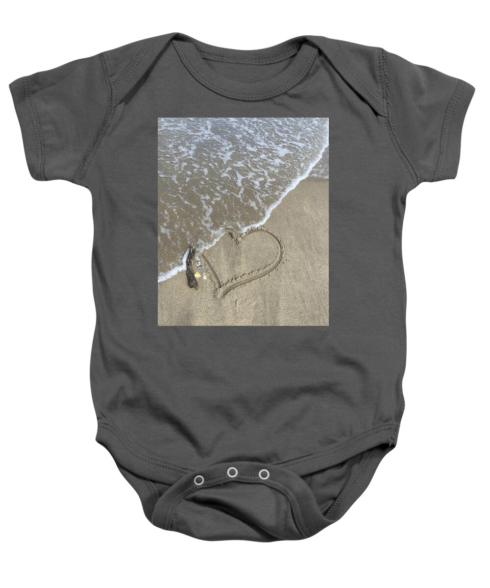 Heart Baby Onesie featuring the photograph Heart Lost by Arlene Carmel