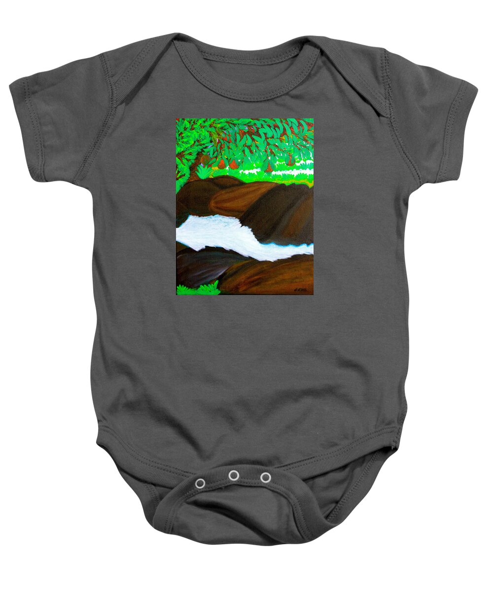All Products Baby Onesie featuring the painting Hidden Paradise by Lorna Maza