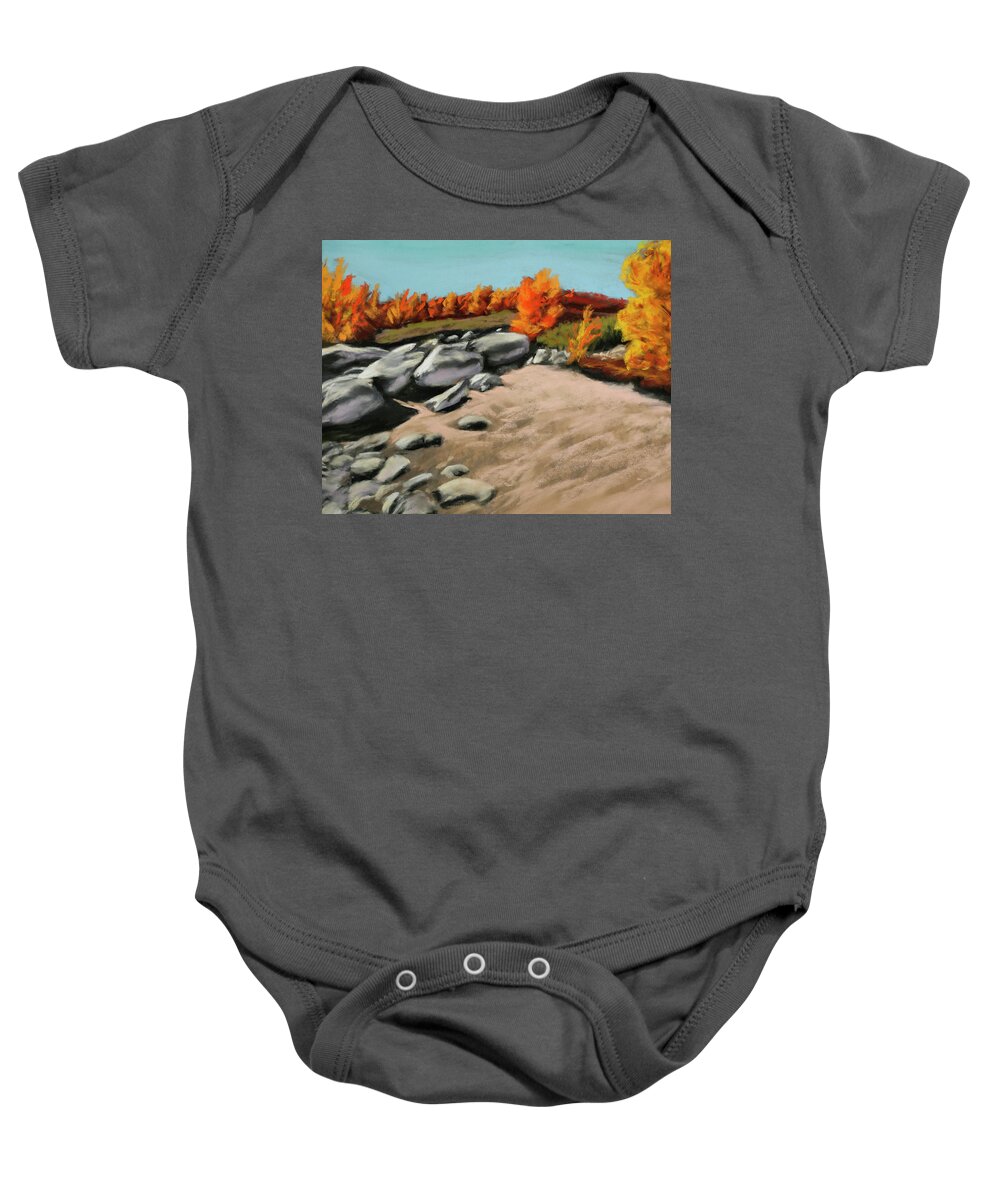 Landscape Baby Onesie featuring the painting High in the LaSals by Sandi Snead