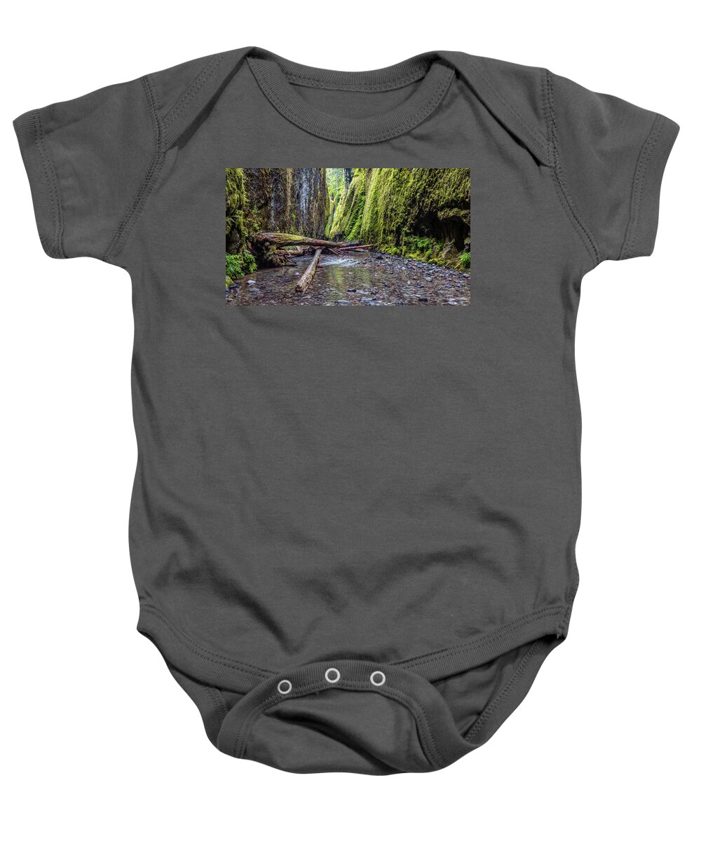 Oneonta Baby Onesie featuring the photograph Hiking Oneonta Gorge by Pierre Leclerc Photography