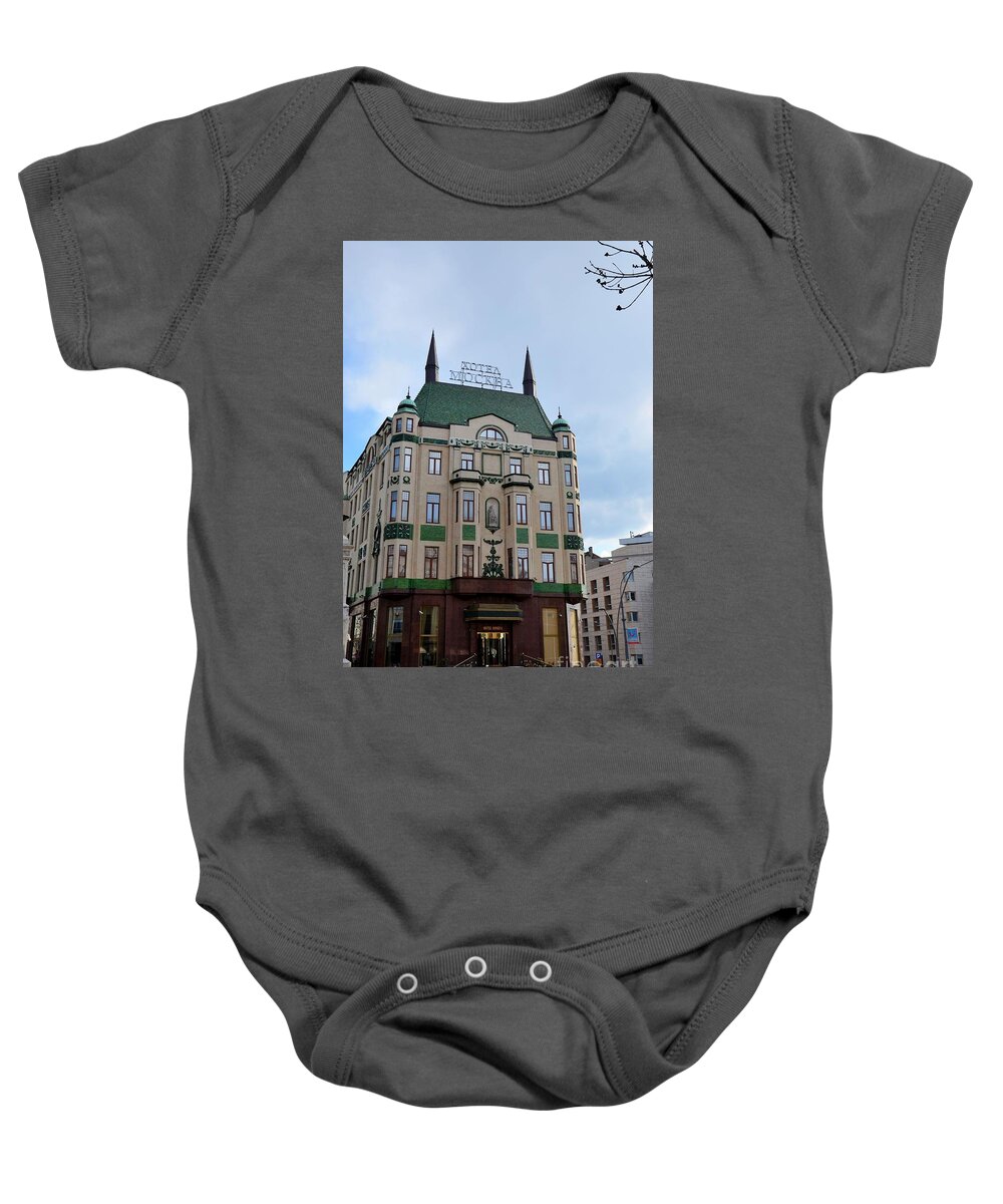 Hotel Baby Onesie featuring the photograph Historic Hotel Moskva Moscow in central Belgrade Serbia by Imran Ahmed