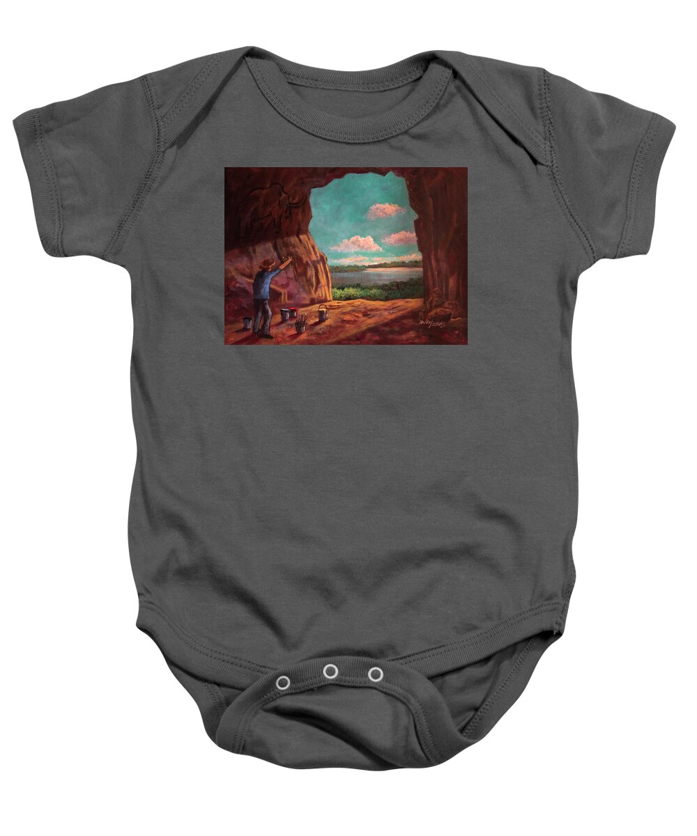 Art Baby Onesie featuring the painting History of Art by Rand Burns