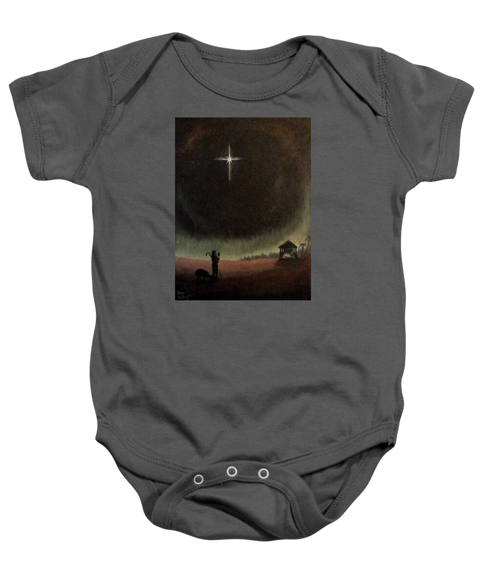 Holy Baby Onesie featuring the painting Holy Night by Dan Wagner