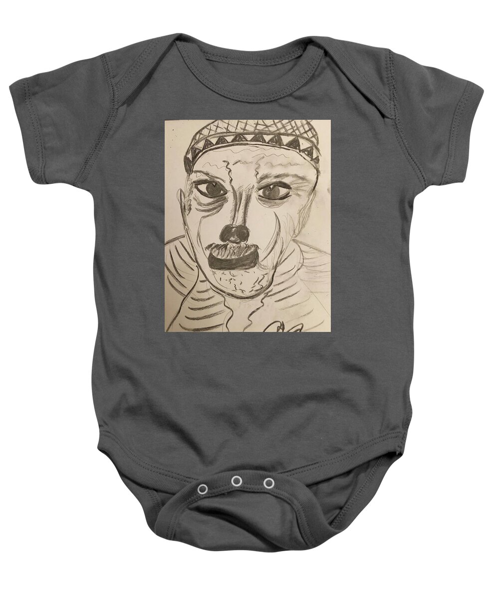 Drawing Baby Onesie featuring the drawing Homeless by Roger Cummiskey