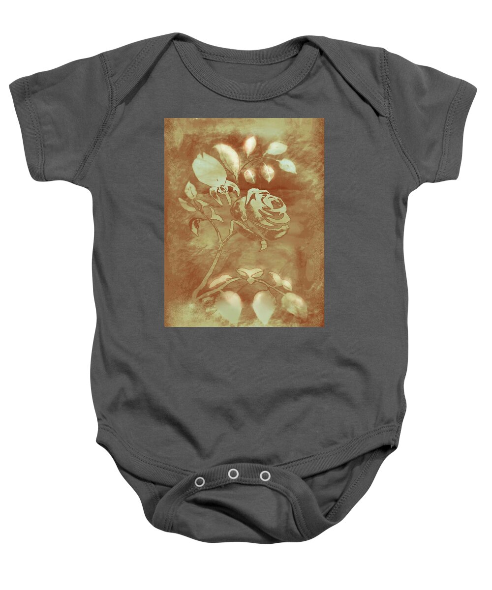Photograph Baby Onesie featuring the digital art Honey Rose I by Delynn Addams
