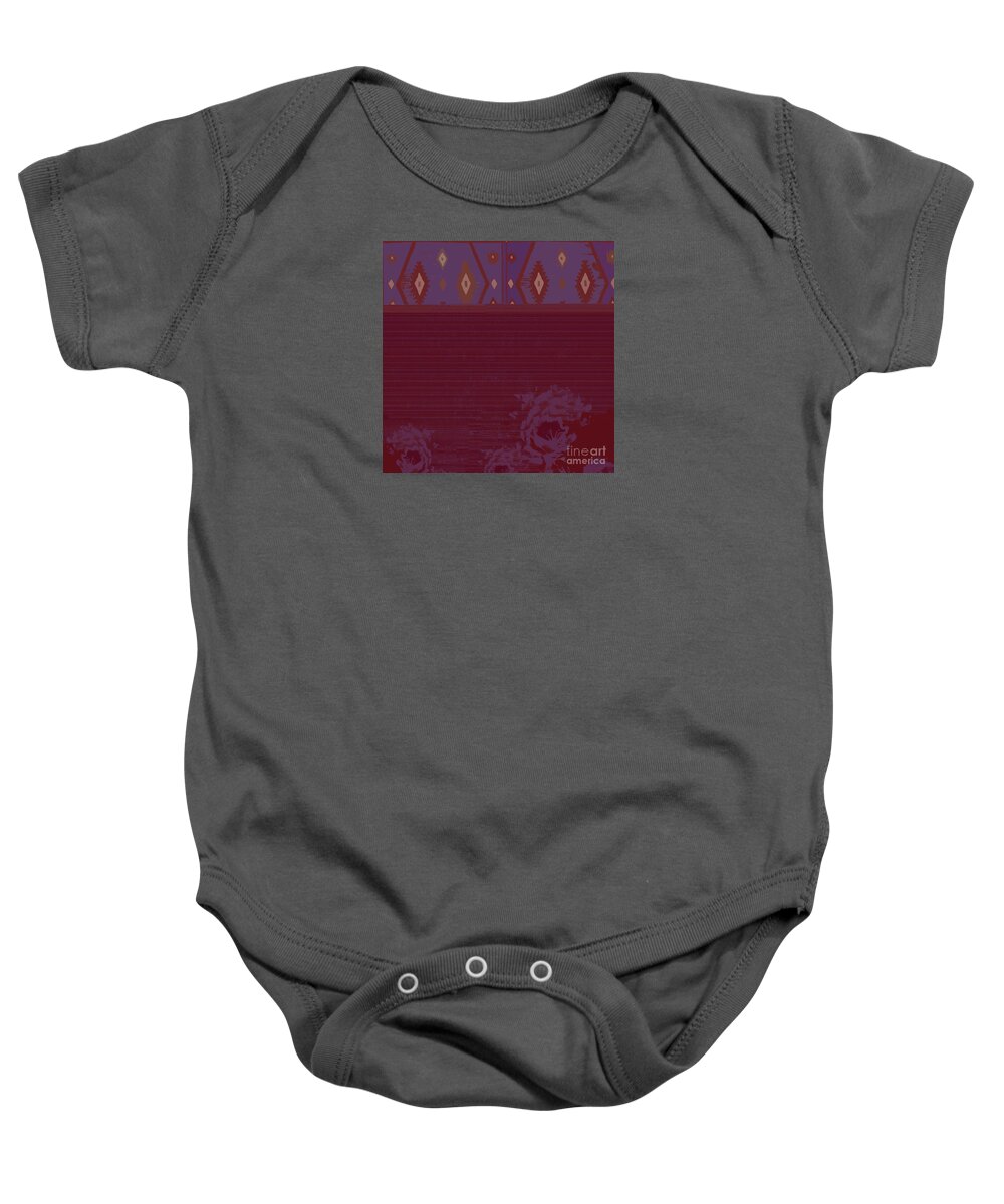 Square Baby Onesie featuring the mixed media Hopi Rose by Zsanan Studio