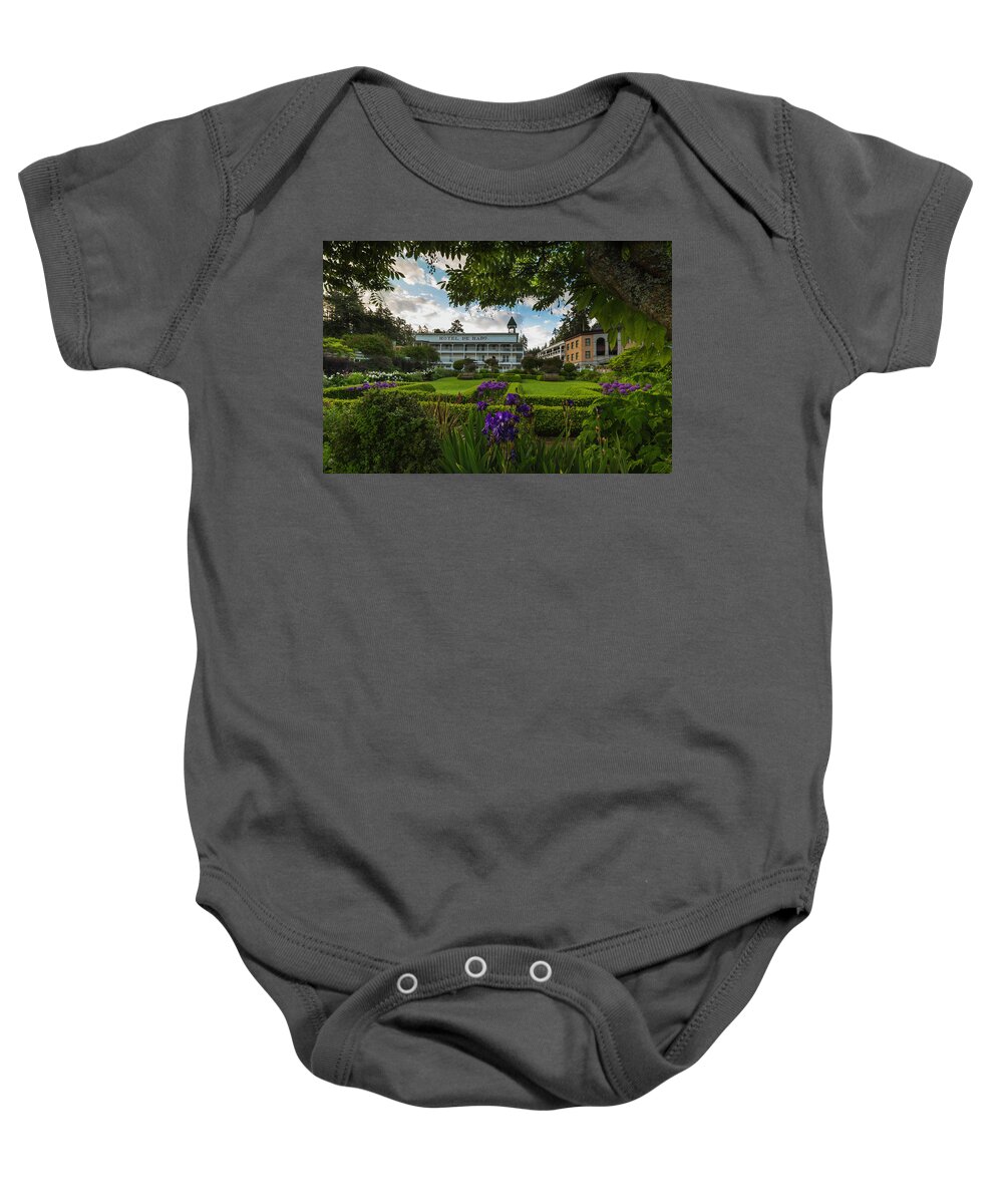 Roche Harbor Baby Onesie featuring the photograph Hotel De Haro by Thomas Ashcraft