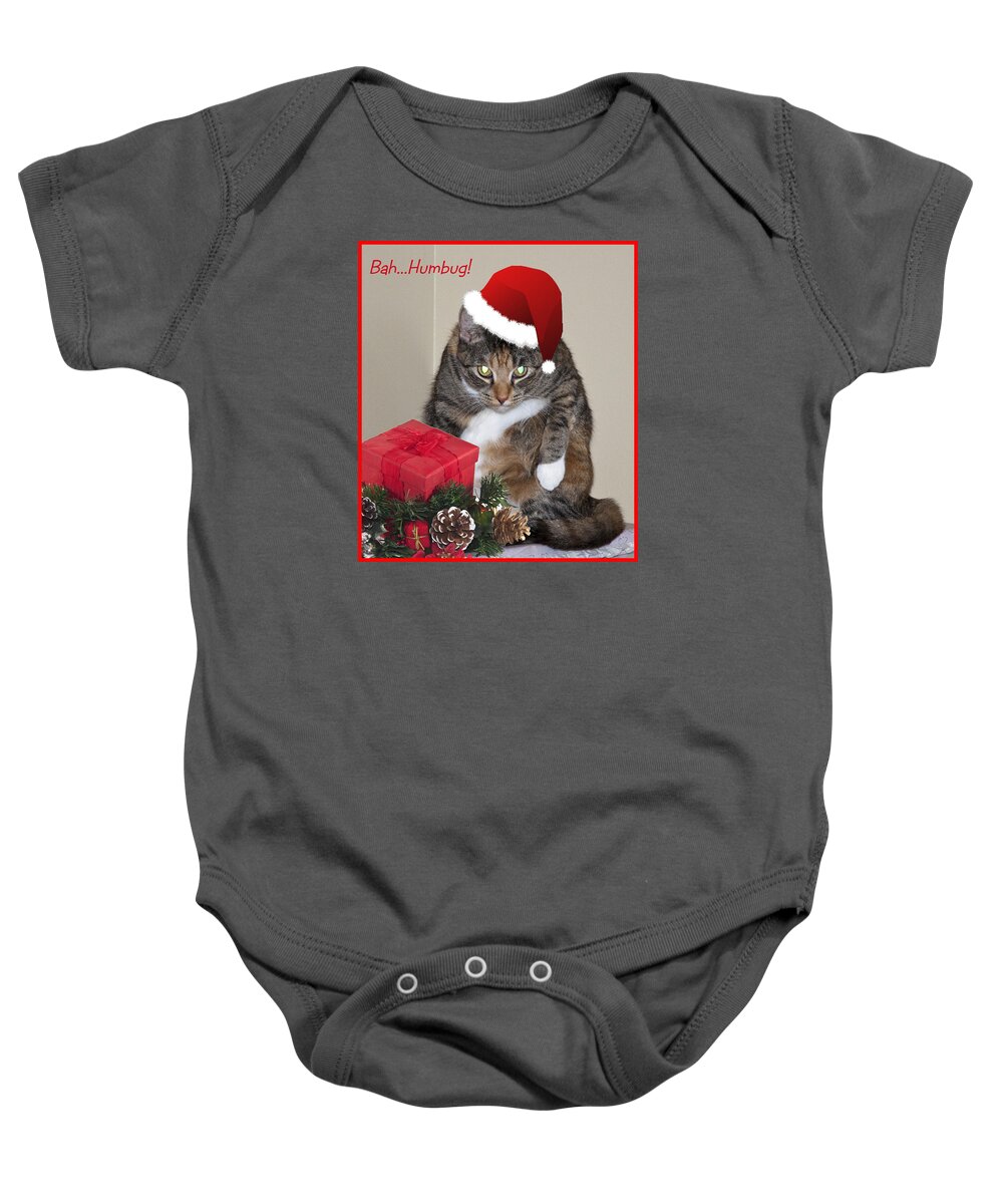 Cat Baby Onesie featuring the photograph Humbug by Cathy Kovarik