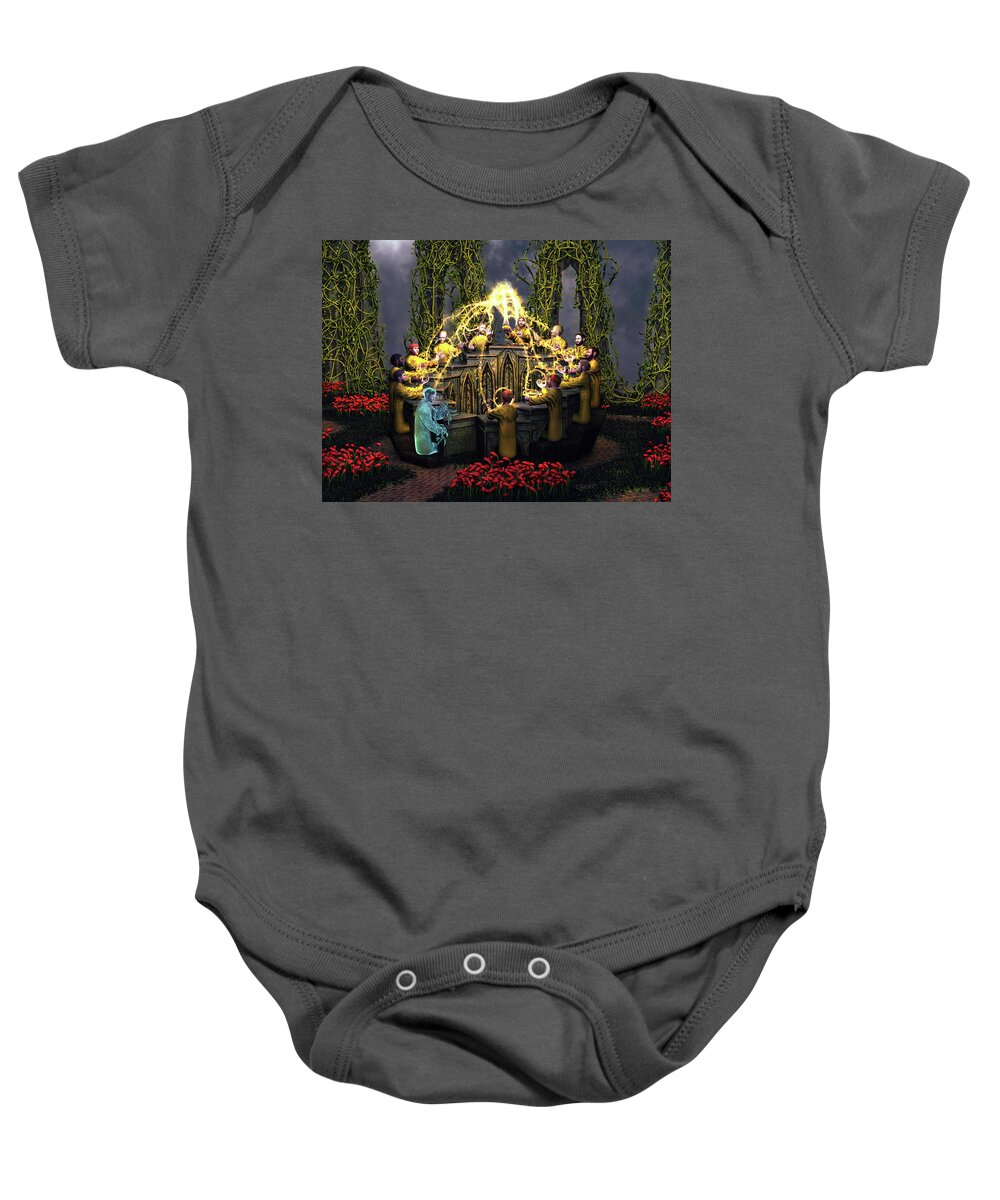 I Am The Vine Baby Onesie featuring the digital art I Am The Vine - You Are The Branches by David Luebbert