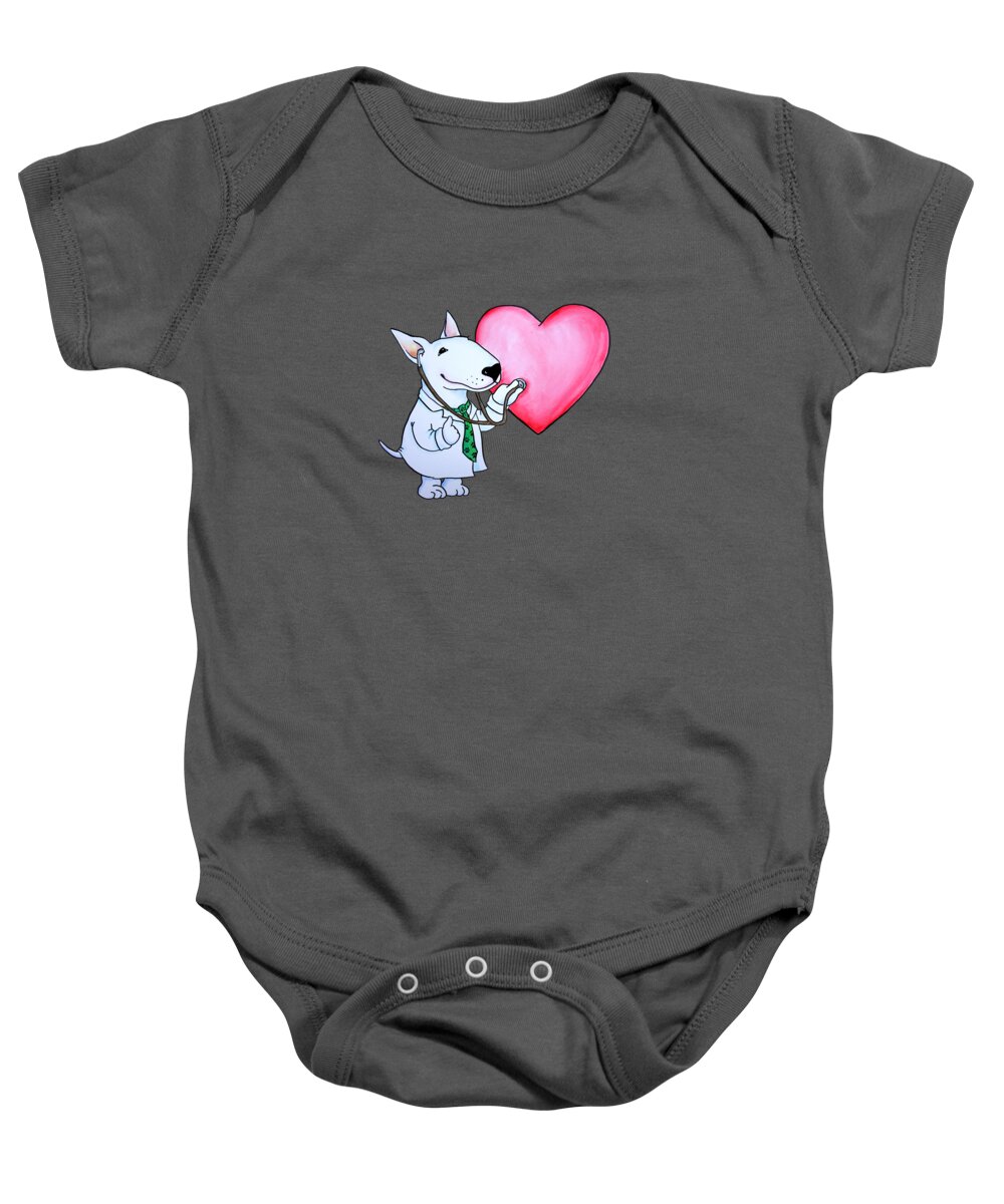 Dog Baby Onesie featuring the painting I Am Your Dogtor by Jindra Noewi