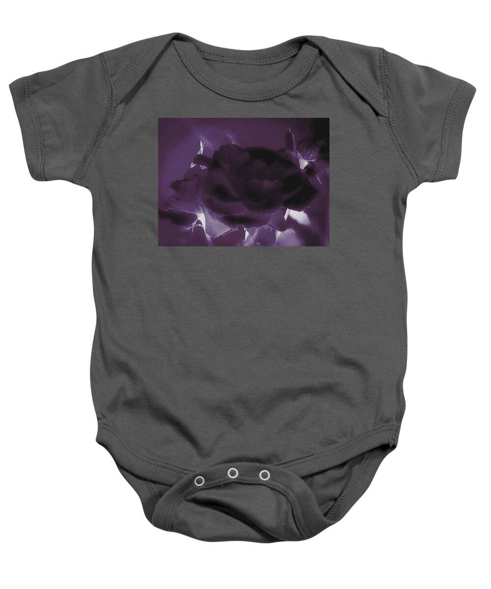 Rose Baby Onesie featuring the photograph I Dream in Sepia Inverted by DigiArt Diaries by Vicky B Fuller