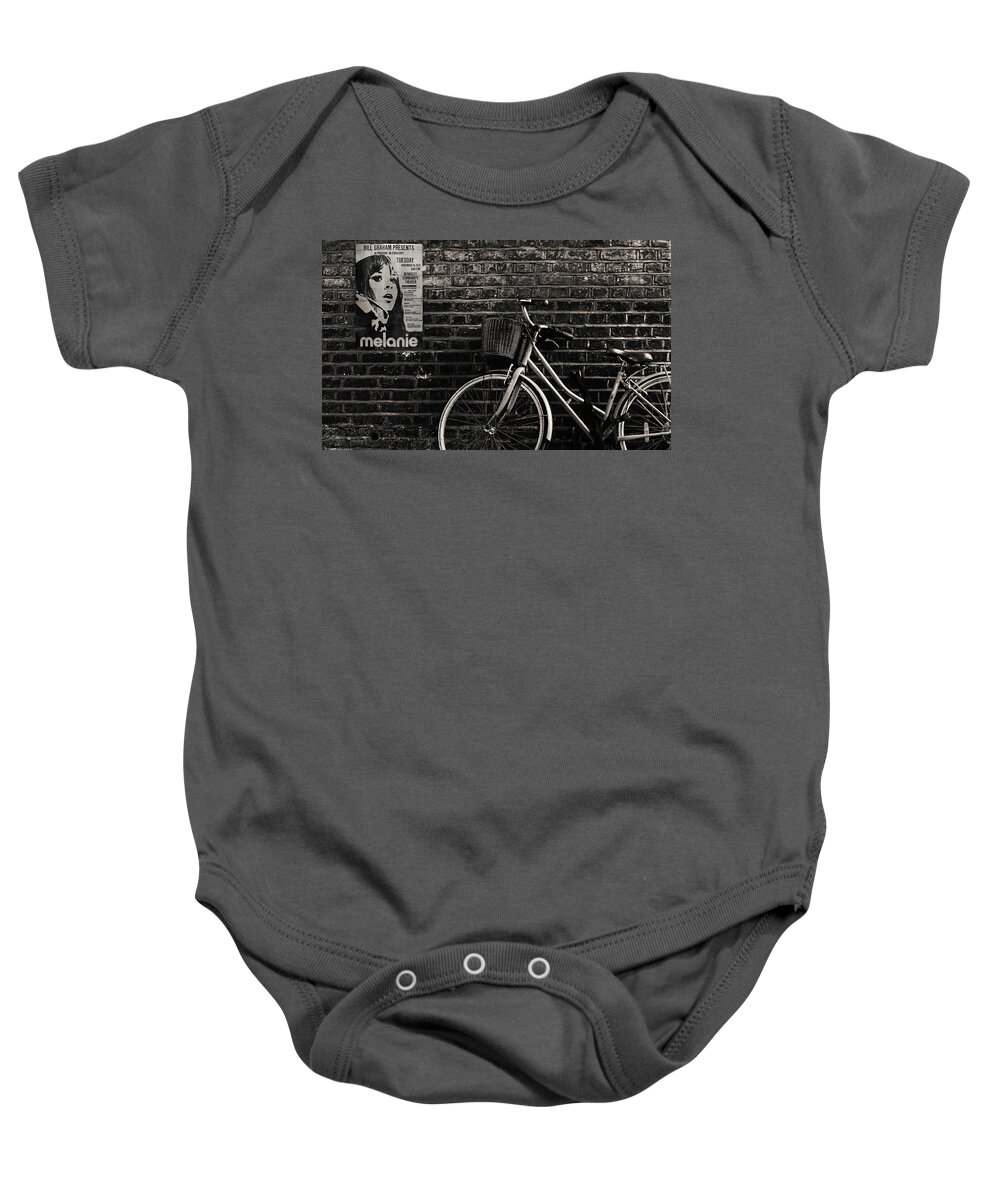 Melanie Baby Onesie featuring the photograph I Rode My Bicycle by Mal Bray