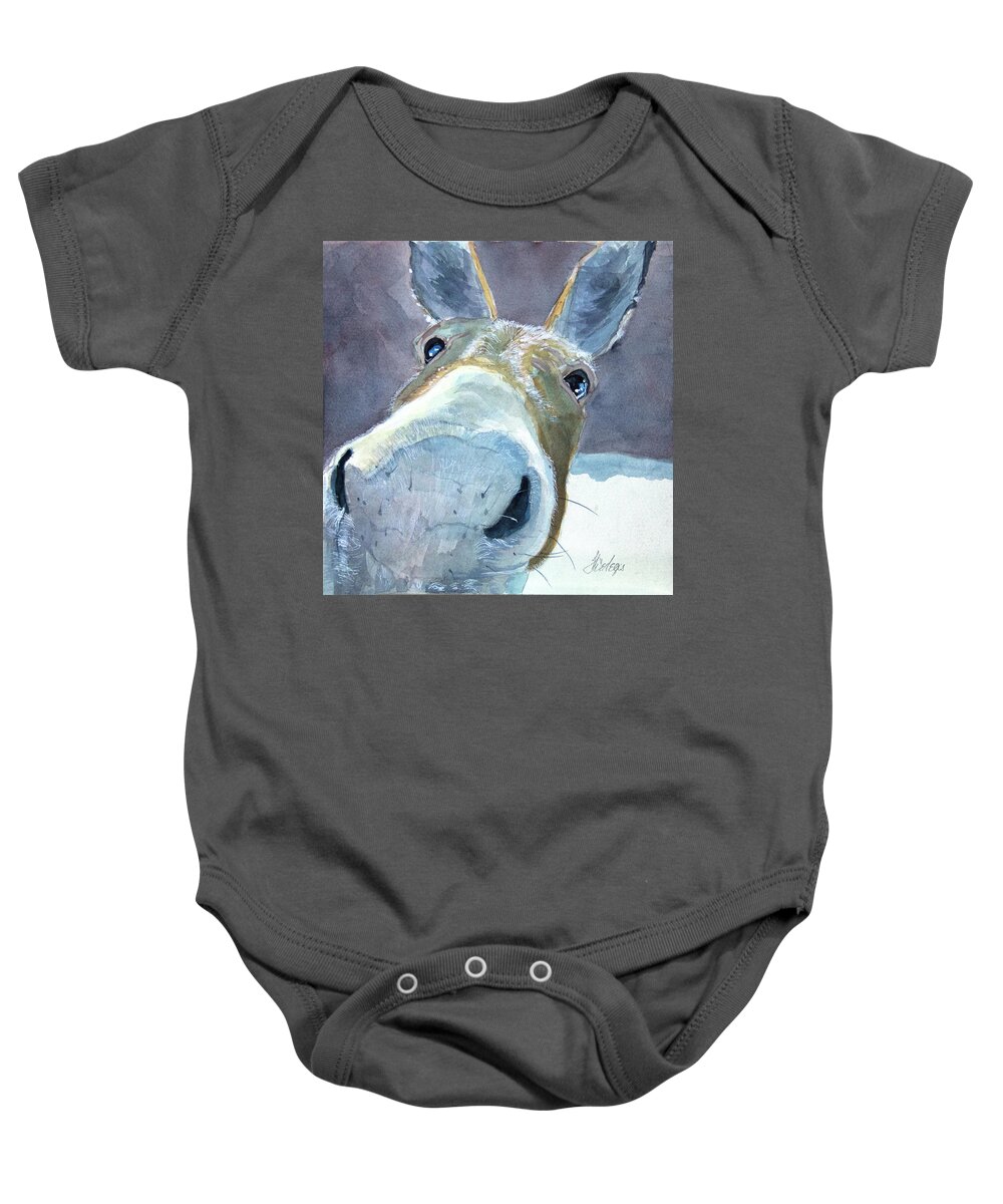 Wild Baby Onesie featuring the painting I Smell Blueberry Scone Crumbs by Sheila Wedegis