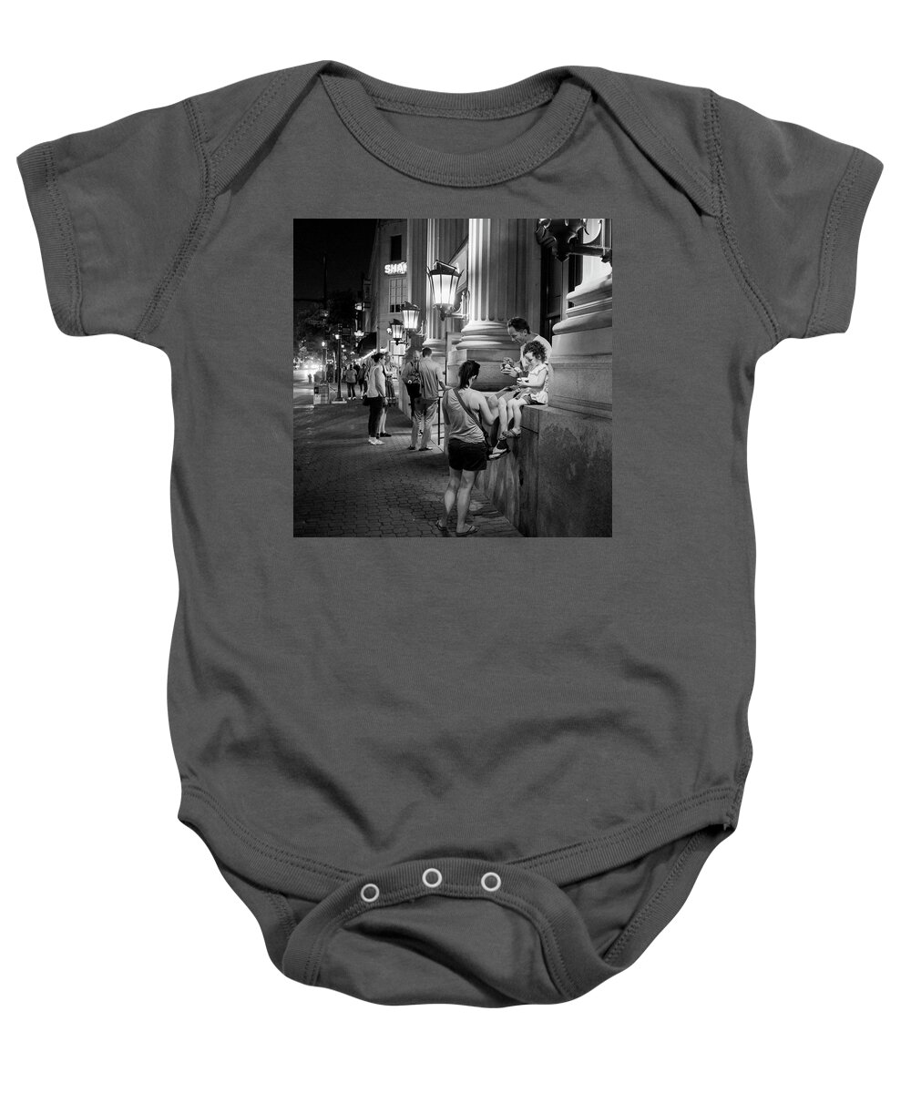 Oak Park Baby Onesie featuring the photograph Ice Cream Night by Todd Bannor
