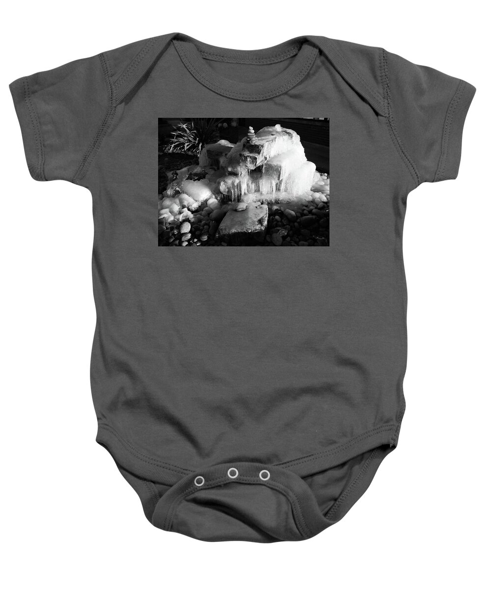 Fountain Baby Onesie featuring the photograph Flowing Ice by Julie Rauscher