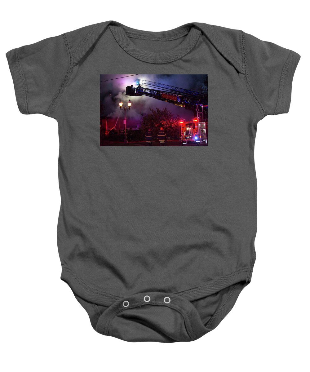 Fire Baby Onesie featuring the photograph Ict - Burning by Brian Duram